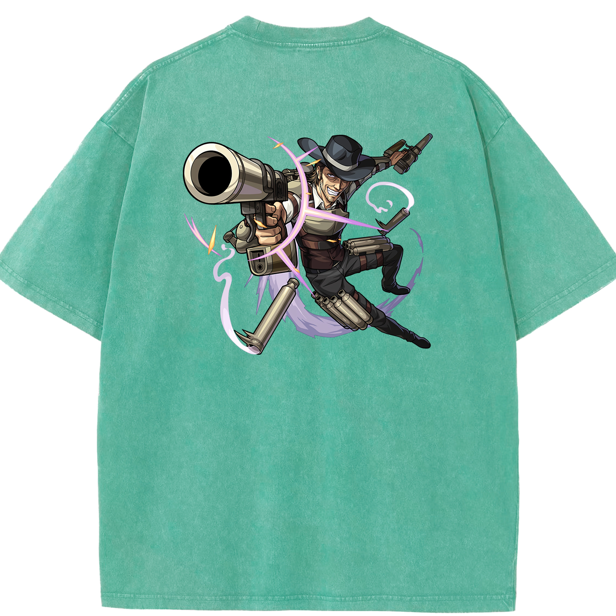 （画像用） 進撃の巨人 ケニー·アッカーマン Attack on Titan Kenny Ackerman 綿100% ヴィンテージ風 半袖Tシャツ（背面プリント）
